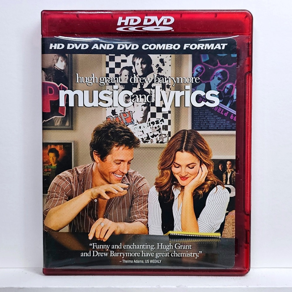Music and Lyrics HD DVD DVD Combo Hugh Grant Drew Barrymore Rom-Com‎ 80s Pop